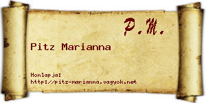 Pitz Marianna névjegykártya